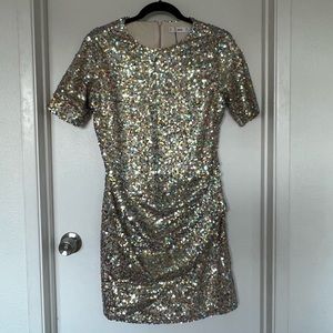 MANGO Sequin Dress, NEW WITH TAGS, Size M (6), With Sleeves
